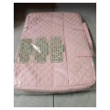 MOSISO 360 Protective Laptop Case 16 inch, 15-15.6 inch Laptop Sleeve Compatible with MacBook Pro 16 inch, HP Acer Dell Lenovo ASUS, Square Quilted Bag Cover with 2 Pockets&Handle&Belt, Chalk Pink - R