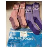 Kids Winter Ski Socks Set Pink and Purple -4 - Retail: $12