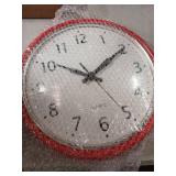 Bernhard Products Retro Wall Clock 12 Inch Red Kitchen 50
