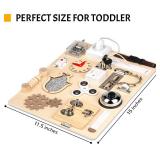 Montessori Busy Board for Toddlers 1 2 3 4 Year Old, Wooden Sensory Toys, Preschool Learning Activities for Fine Motor Skills Travel Toy, Basic Life Skills Educational Gifts for Age 1-3 Kids Boy Girl 