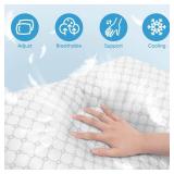 OAISZ Shredded Memory Foam Pillows, Cooling Bed Pillows Queen Size Set of 2 for Sleeping, Adjustable Firm Pillows for Side Back and Stomach Sleepers, Washable Removable Cover - Retail: $32