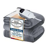 Bedsure Electric Blanket Twin - Soft Flannel Heated Blanket Twin Size, GentleSoft Fast Heating with 10 Time Settings & 6 Heat Settings, Warm Gift for Grandma (62x84 inches, Grey) - Retail: $66