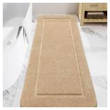 LOCHAS Bathroom Rugs, 24" x 48" Long Bath Rug, Non Slip Washable Bathroom Runner Rug Soft Thick Absorbent Bath Mat for Shower, Shaggy Plush Luxury Large Bath Rug, Beige - Retail: $33