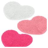 Timgle 3 Pcs Valentines Day Heart Shaped Rugs Galentine Day Love Bath Mats Cute Rugs Non Slip Washable for Home Entrance Bathroom Shower Floor Decor, 20
