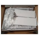 Furologee End Table with Charging Station, Nightstand with Fabric Drawers, Side Tables with USB Ports & Outlets, Night Stand with Storage Shelf & Hooks, for Living Room/Bedroom, White - Retail: $46