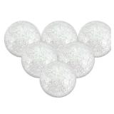 M METERXITY 6-Pack Decorative Ball for Bowls, 2.4 Inch Mosaic Glass Balls Decorative Glass Orbs for Home Decor/Dining Tables/Wedding Party/Coffee Table/Centerpiece Decor [White]