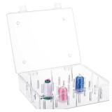 New brothread Tall and Clear Storage Box/Organizer for Holding 30 Spools Home Embroidery & Cotton Thread Spool Compatible with Tall Thread Spool from Isacord/Floriani/Madeira/Glide/RA/ConnectingThread