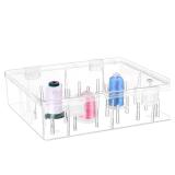 New brothread Tall and Clear Storage Box/Organizer for Holding 30 Spools Home Embroidery & Cotton Thread Spool Compatible with Tall Thread Spool from Isacord/Floriani/Madeira/Glide/RA/ConnectingThread