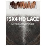 cuiud Skunk Stripe Wig Glueless Lace Front Wigs Pre Plucked Synthetic Layered Wave Black and Blond wig 13x4 Wear and Go Wig for Black Women Beginner Friendly - Retail: $44