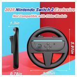 Nargos 2025 Steering Wheels for Nintendo Switch 2, Racing Wheel for Mario Kart World & 8 Deluxe, Joycon 2 Accessories - Retail: $19