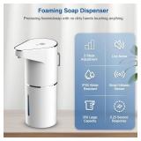Automatic Soap Dispenser Touchless Foaming Soap Dispenser 350ml USB Rechargeable Dispenser Electric Wall Mounted 3 Levels Adjustable for Bathroom Kitchen Dish Soap Pre-owned Needs Cleaned - Retail: $1