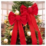Roberly Large Red Christmas Bows, Velvet Bows for Christmas Tree