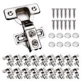 KONIGEEHRE 20 Pack Soft Close Cabinet Door Hinges for 1/2" Partial Overlay Cupboard, 100 Degree Opening Angel, Stainless Concealed Kitchen Cabinet Hinges with Mounting Screws and Manual - Retail: $29
