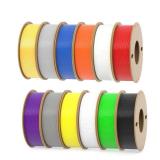dikale PLA+ 3D Printer Filament 1.75mm No Tangle, Net Weight 250g Spool, 12 Packs, PLA Pro Plus, 12 Assorted Multiple Colors, Total 3KG Material - Retail: $80