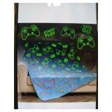 Gaming Glow In The Dark Premium Flannel Throw Blanket 50 x 60in Blue