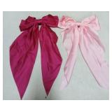 Large Pink Hair Clip Bows 2pk