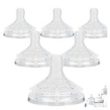 Silicone Bottle Nipples for Philips Avent Natural Baby Bottles,Size 3 Nipple,1m+,Slow Flow, 6 Count