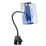 Evekea Gooseneck Tablet Holder, iPad Holder for Stroller/Treadmill/Golf Cart/Boat/Mic Stand/Wheelchair/Gym Bicycle Handlebar Clamp, Compatible with 4.7-12.9" Tablets and Phones,Galaxy, E-Readers