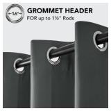 Deconovo Blackout Curtains for Bedroom Set of 2 42W x 54L Inch Thermal Insulated & Noise Reducing Panels Home Window Room Darkening Sustainable Grommet Drapes for Living Room and Nursery, Dark Grey