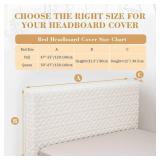 Gilprop Bed Headboard Cover Stretch Jacquard Bed Head Board Slipcover Dustproof Protector Velvet Cover for Bedroom Decor(White Queen 59"-67")