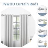 TVWOO Silver Decorative Crystal Curtain Rods:18-45 Inch Heavy Duty Adjustable Window Curtains Rods for Bedroom Living Room,Nickel Modern Girly Acrylic Drapery Rods Set with Sheer Bling Foil Finials