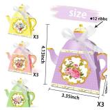 LaVenty 11 PCS Floral Tea Party Favor Bags Lets Partea Party Supplies Lets Partea Party Favor Boxes