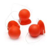 2 Pcs Red Honking Squeaking Clown Nose Rubber Clown Nose with Elastic for Adults Halloween Cosplay Christmas Costume Party Accessories