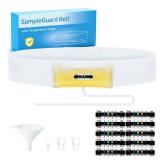 Urine Test Complete Kit Concealed 2 to 4 oz Sample Bag on Belt, Include 10 Urine Test Thermometer Stickers and 1 Silicone Funnel, Refillable Sample Bag on Hi-Stretch Hidden Sample Guard Belt