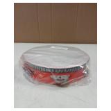 Moicstiy 8 Inch Wooden Round Tambourine, Red Single Row Tambourine with Metal Jingles, Hand Held Percussion Musical Instrument for KTV, Party, Church Educational Toy (1 Pcs)