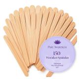 150 Wooden Wax Stick Applicator Sticks for Hair Removal Disposable Popsicle & Craft Sticks Professional Salon & Home Supplies For Hot Wax, Hard Wax, Stripless & Brazilian Treatments