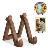 ANBOXIT Plate Display Stand, 6 Inch Plate Holder for Displaying, Decorative Picture Frame Dish Photo Plaque Platter Wood Stand