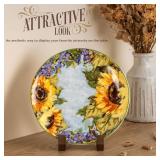 ANBOXIT Plate Display Stand, 6 Inch Plate Holder for Displaying, Decorative Picture Frame Dish Photo Plaque Platter Wood Stand