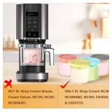 4 Pack Ice Cream Containers Compatible with Ninja Creami NC299AMZ NC300 & NC301 Series Ice Cream Maker, Replacement Pints Containers and Lids, BPA-Free & Dishwasher Safe, Grey/Blue/Pink/Yellow