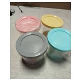 4 Pack Ice Cream Containers Compatible with Ninja Creami NC299AMZ NC300 & NC301 Series Ice Cream Maker, Replacement Pints Containers and Lids, BPA-Free & Dishwasher Safe, Grey/Blue/Pink/Yellow