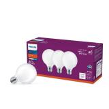 Philips LED Frosted Non-Dimmable Globe G25 Light Bulb - Pack of 3 - EyeComfort Flicker Free - 3.8W = 40W - 350 Lumen - Soft White (2700K) - E26 Medium Base - Indoor - Title 20