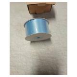 Kryvus Blue Satin Wired Ribbon, 1.5 inch X Continuous 10 Yards Luxury Double Faced Satin Ribbon with Wire Edge for Gift Wrapping, Wreaths, Flower Bouquet, Wedding Decorations, Home Decor