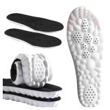 DWTWLE 4D Cloud Insoles for Men and Women Memory Foam Cloud Insoles Super Soft Anti-Fatigue, Shock Absorption, Relieve Foot Pain, (Black, Men: US 7-11)