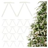 LIZLOVESS Ivory Velvet Ribbon Christmas Bow 5 x 7 Inches Premade Cream Bows for Christmas Tree Hanging Decorations Gift Wrapping Wreaths Crafts Outdoor Indoor Home Decor Wedding, Pack of 24 - Retail: 