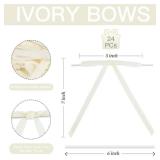 LIZLOVESS Ivory Velvet Ribbon Christmas Bow 5 x 7 Inches Premade Cream Bows for Christmas Tree Hanging Decorations Gift Wrapping Wreaths Crafts Outdoor Indoor Home Decor Wedding, Pack of 24 - Retail: 