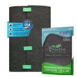 Breathe Naturally Universal Cut To Fit Carbon Activated Air Filter - Replacement Charcoal Filters - Pre Filter Carbon Sheet for Air Purifier, Vent Filters & More - Made in USA (Pack of 1, 16x48)