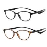 JM 2 Pack Magnetic Reading Glasses for Men Women, Hang Neck Blue Light Blocking Computer Readers Black & Tortoise +1.0