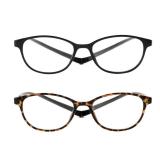 JM 2 Pack Magnetic Reading Glasses for Men Women, Hang Neck Blue Light Blocking Computer Readers Black & Tortoise +1.0
