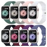 DaQin 8 Pack Sport Bands Compatible with Apple Watch Band 40mm 41mm 42mm 44mm 45mm 46mm 49mm 38mm for Women Men, Soft Silicone Waterproof Strap for iWatch Series 11 10 9 8 7 6 5 4 3 2 1 SE Ultra