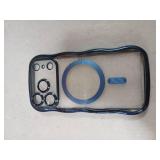 GVIEWIN for iPhone 17 Pro Case [Compatible with MagSafe][Upgraded Full Camera Protection][Cute Wave Frame] Glossy Slim 1Shockproof Protective Magnetic Phone Case for iPhone 17 Pro 6.3", Clear/Blue