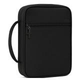 Bible Cover with Durable Handle,Carrying Book Case Church Bag Bible, Protective with Zippered Pocket,Bible Study Accessories Supplies,Gift for Mother Lady Women Men(Black)