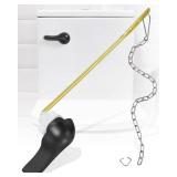 Universal Toilet Handle Replacement Kit Front Mount Toilet Handle Lever with Stainless Steel Flapper Chain, Toilet Flush Handle Replacement Compatible with American Standard/Mansfield/Gerber, Black