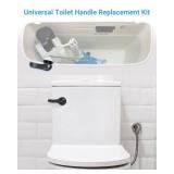 Universal Toilet Handle Replacement Kit Front Mount Toilet Handle Lever with Stainless Steel Flapper Chain, Toilet Flush Handle Replacement Compatible with American Standard/Mansfield/Gerber, Black
