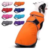 MIGOHI Warm Dog Coat Winter Dog Jacket,Waterproof Cold Weather Coats for Dogs,Fleece Jacket for Small Medium Large Dogs,Reflective Thick Fleece Vest with Leash Hole