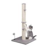 MECOOL 34in Tall Cat Scratching Post Premium Basics Kitten Scratcher Sisal Scratch Posts Trees with Hanging Ball for Indoor Cats, Gray