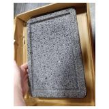 WANLIAN Lava Grill Steak Stone,Grilling Stone,Tabletop Grill Cooking Stone,11.8x7.9 x1in Grilling Plate for Oven and Barbecue Cooking Meat,Fish,Vegetable and Pizza